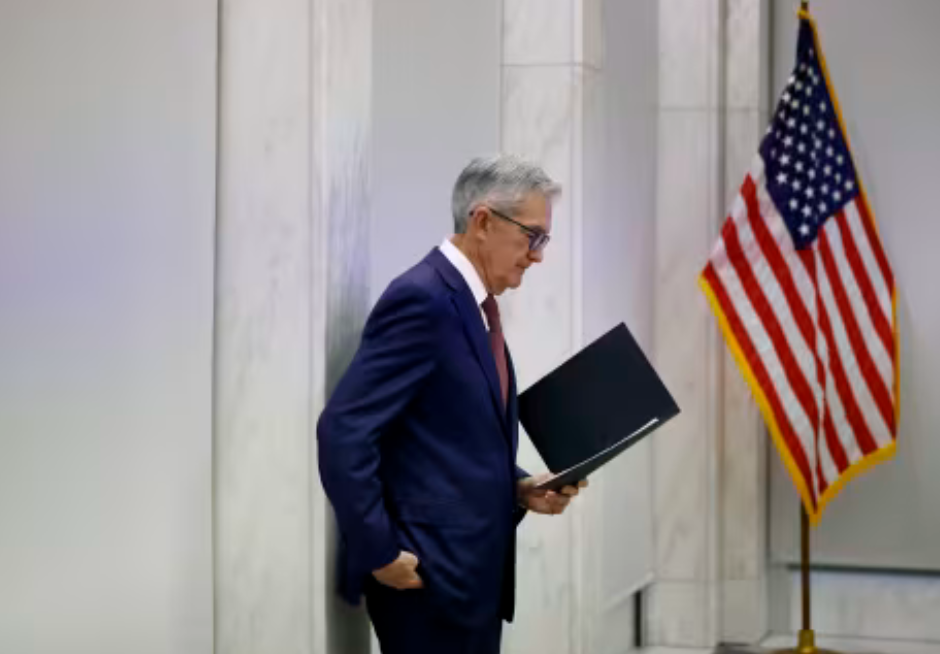 Chủ tịch Fed Jerome Powell chuẩn bị phát biểu tại họp báo sau cuộc họp của FOMC (Ảnh: Getty Images)