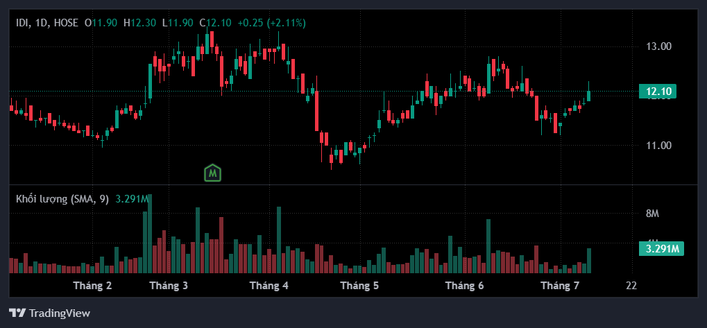 Biến động giá cổ phiếu IDI
