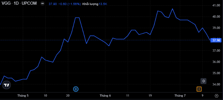 Diễn biến giá cổ phiếu VGG (Nguồn: SSI)