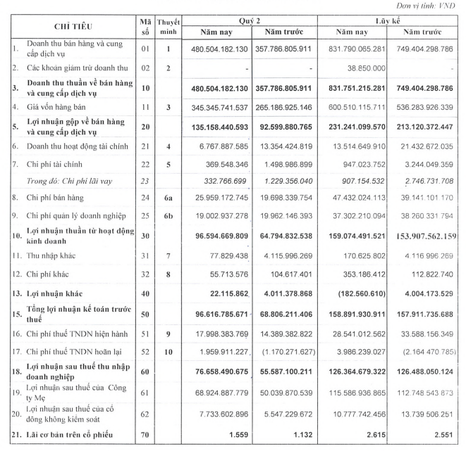 Kết quả hoạt động kinh doanh CSV