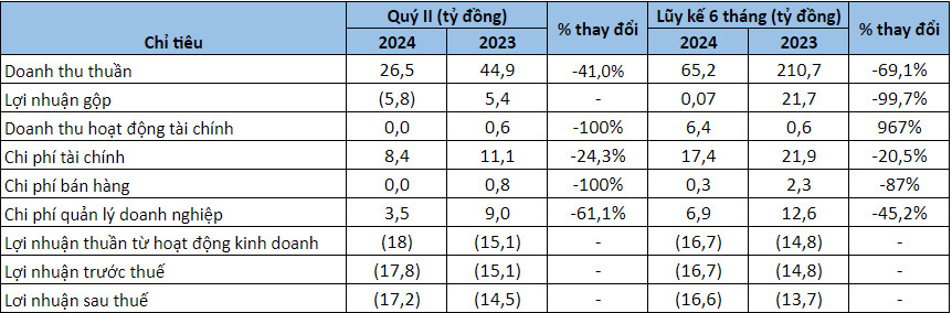 Kết quả hoạt động kinh doanh quý II/2024.